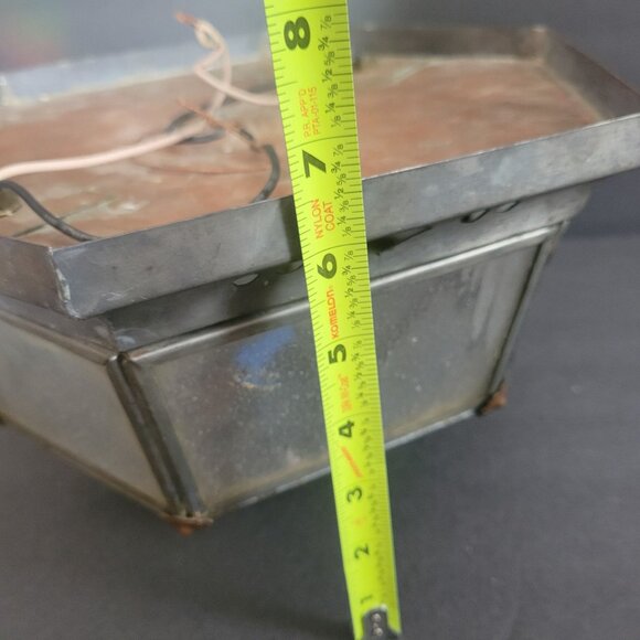 Vintage Hexagonal Metal Glass Outdoor Ceiling Light Fixture By Thom Clinefelter - Picture 13 of 14